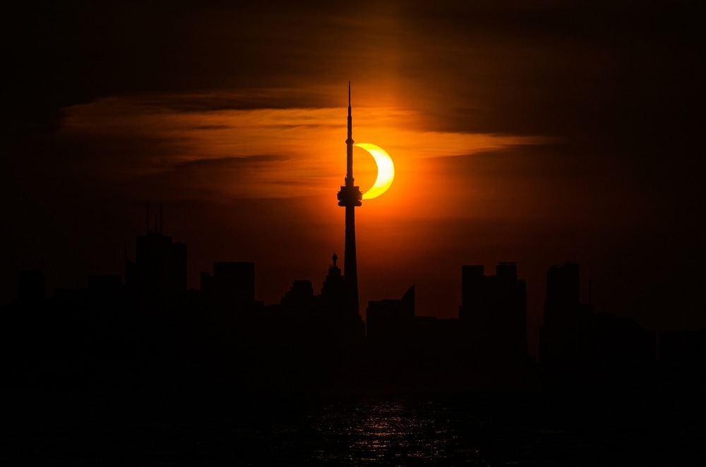 Toronto Eclipse At The Cn Tower